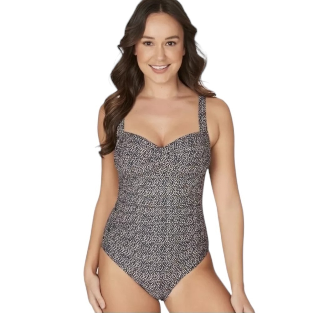 NipTuck Nautical Foil Louise One Piece Bathing Suit Navy Women’s Size 6